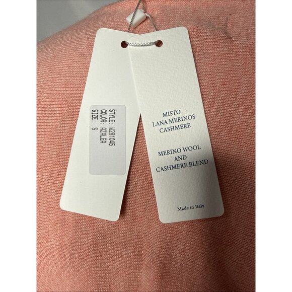Bianco & Blu Made in Italy Pink Cashmere Silk Wool Sweater Womens S NWT New - Picture 8 of 10